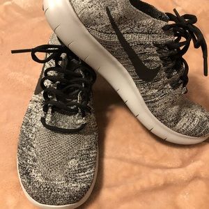 Gray Nike Free RN Flyknit sneakers